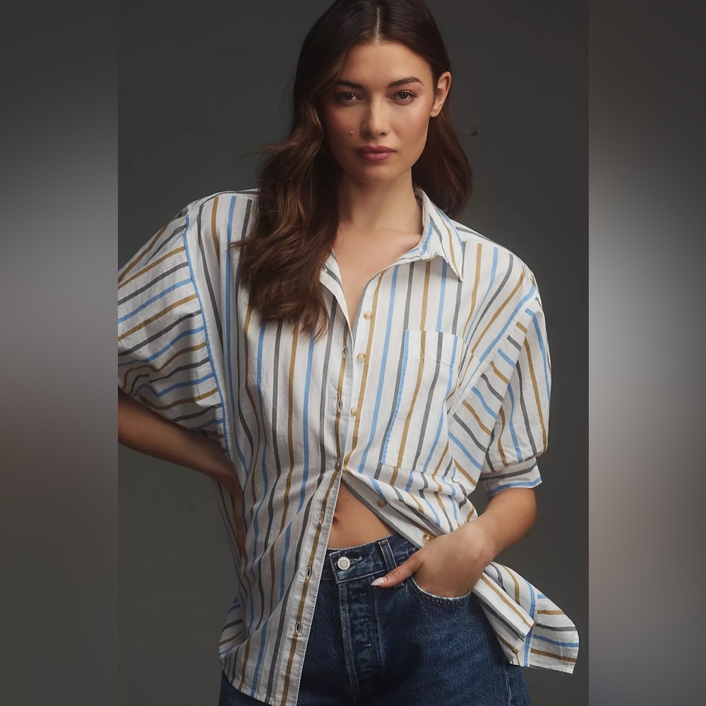 Anthropologie Pilcro Painter Buttondown Shirt - Picture 3 of 5